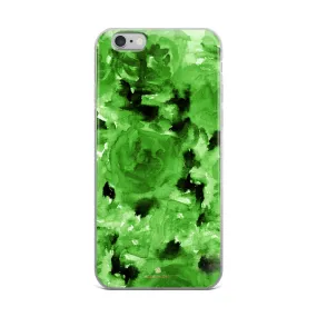 Green Floral Rose iPhone Case, Flower iPhone X | XS | XR | XS Max | 8 | 8  | 7| 7  Phone Case