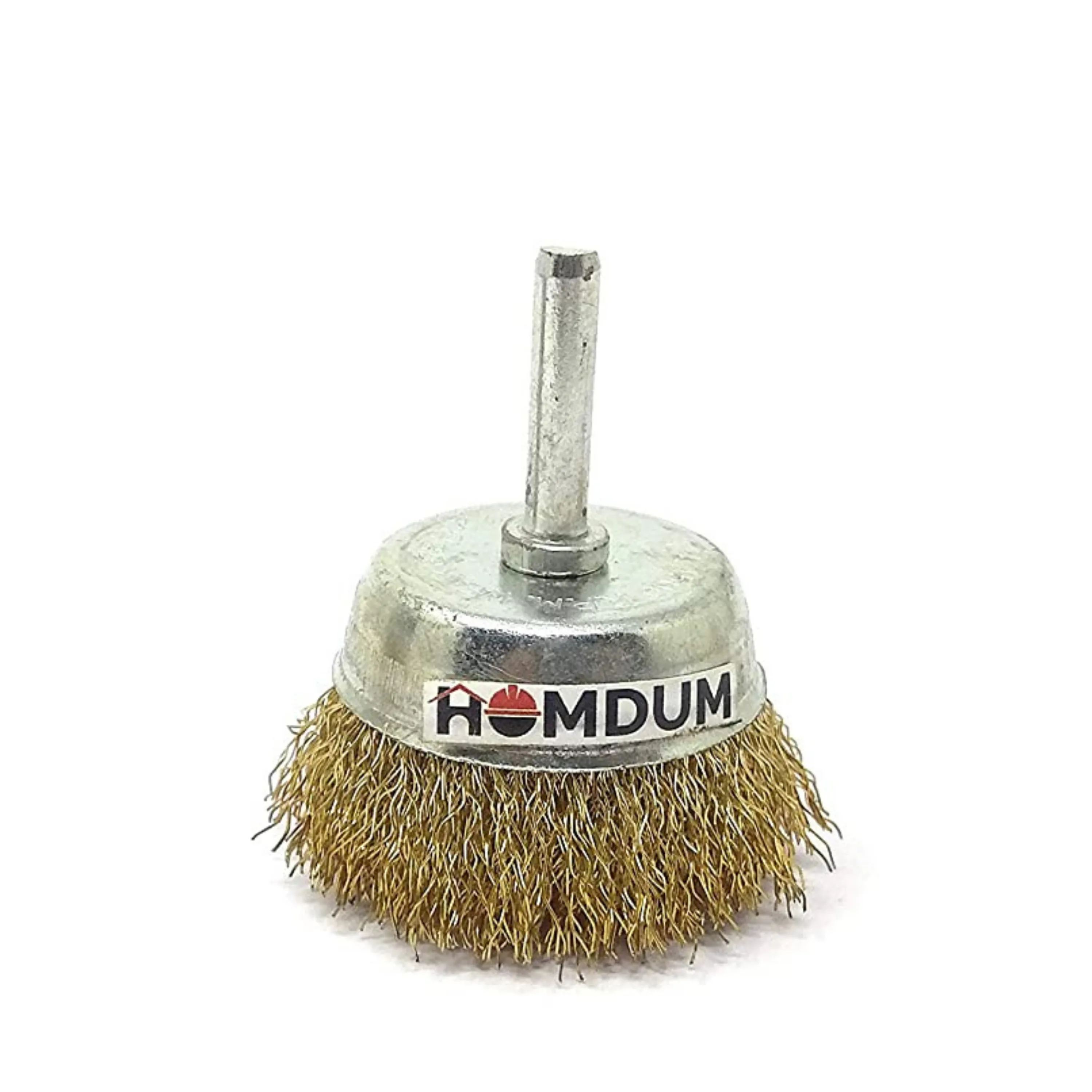 Homdum 3 Pcs Multipurpose Rotary Brass Wire Brush Kit Flat Cup Wire Wheel Brush Set with 1/4 Inch Drill Shank to Remove Paint, Dust, Dirt, Corrosion (for Rotary Tool)