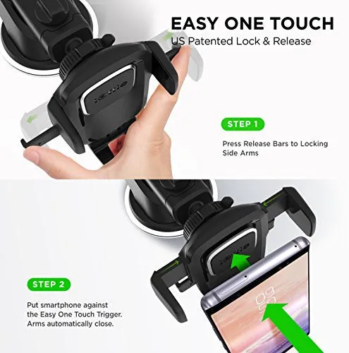 iOttie Easy One Touch 4 Dash & Windshield Car Mount Phone Holder Desk Stand Pad & Mat for iPhone, Samsung, Moto, Huawei, Nokia, LG, Smartphones