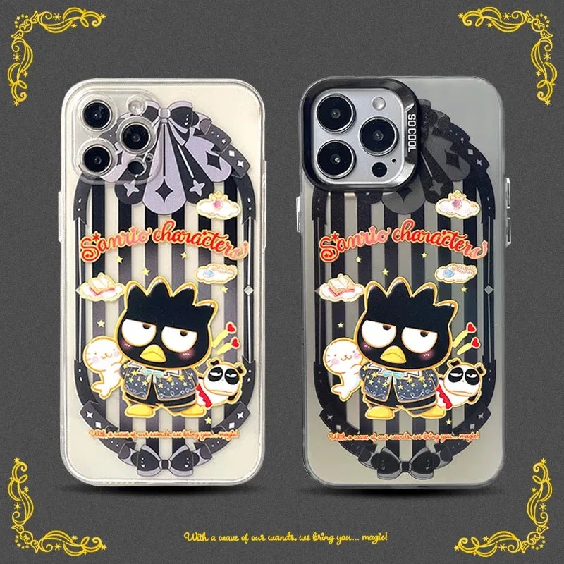 Japanese Cartoon Sanrio Magic School | Bad Badtz Maru XO Laser Colour Clear - iPhone Case 11 12 13 14 15 16 Pro Promax