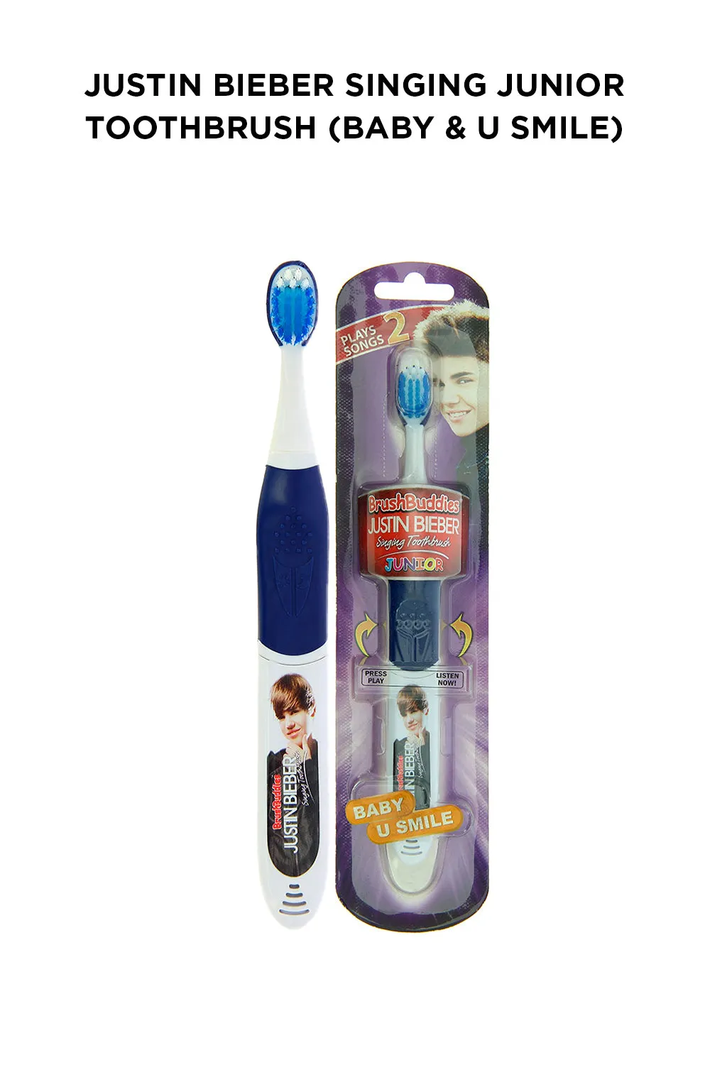 Justin Bieber Singing Junior Toothbrush (Baby & U Smile) BLUE