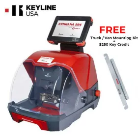 Keyline - GymKana 994 - Electronic Key Cutting Machine - For Automotive Laser And Double-Sided Edge Cut Keys - with FREE Vehicle Mount Bracket