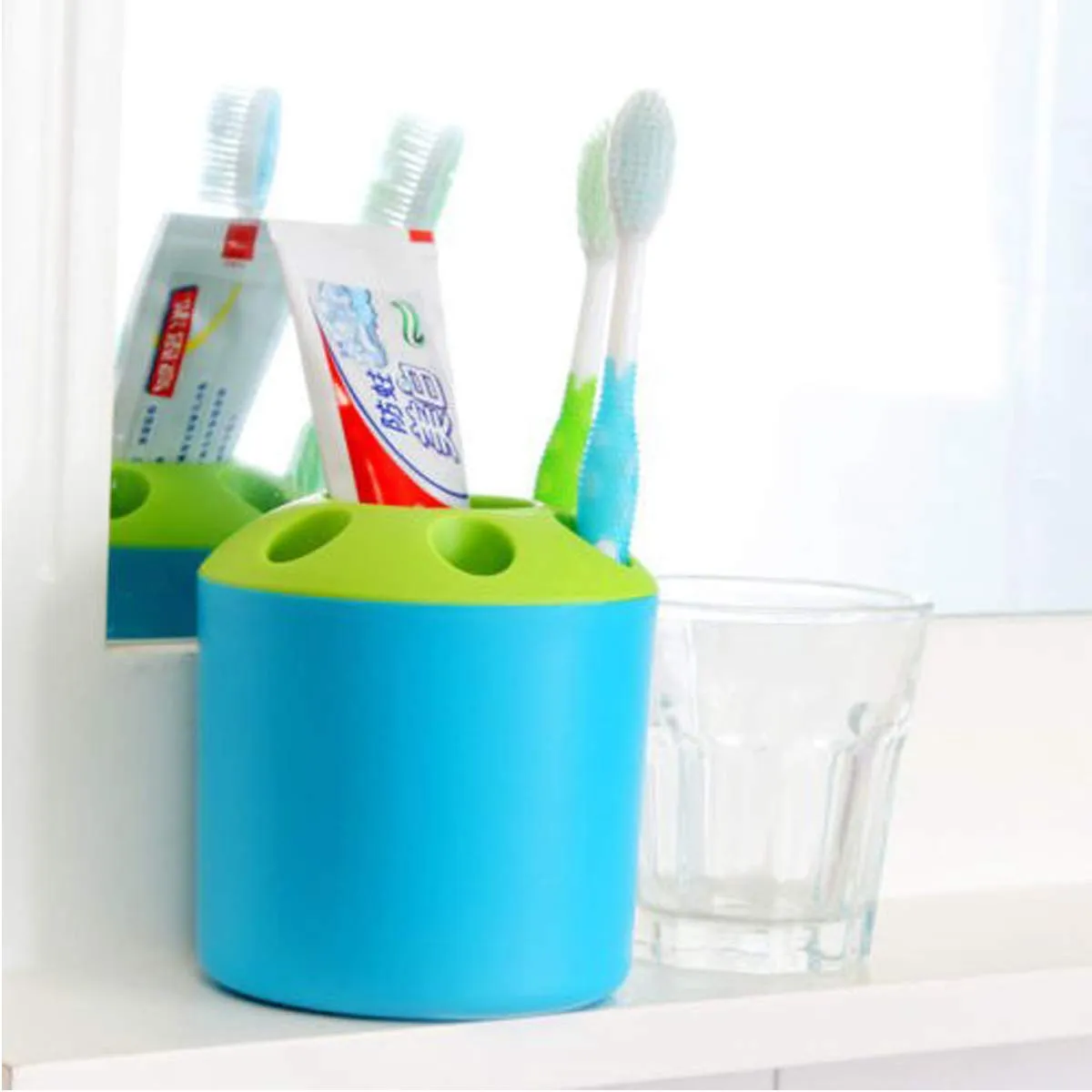 Kuber Industries 2 Piece Plastic Toothpaste Stationary Pen Pencil Holder (CTKTC5354), Multicolour, Standard