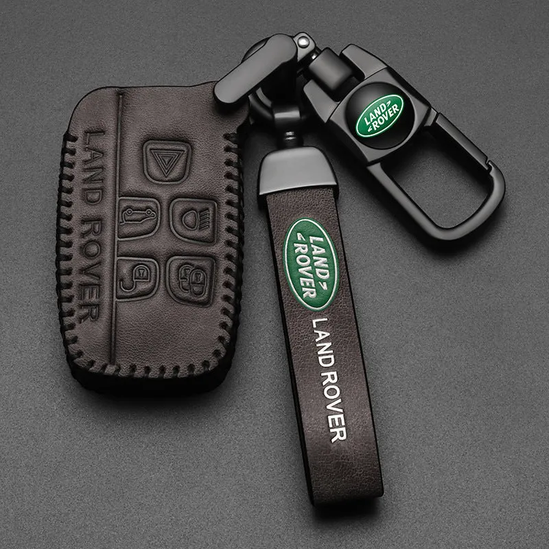 Leather Car Key Sleeve For Land Rover Evoque Discovery Velar Guard Car