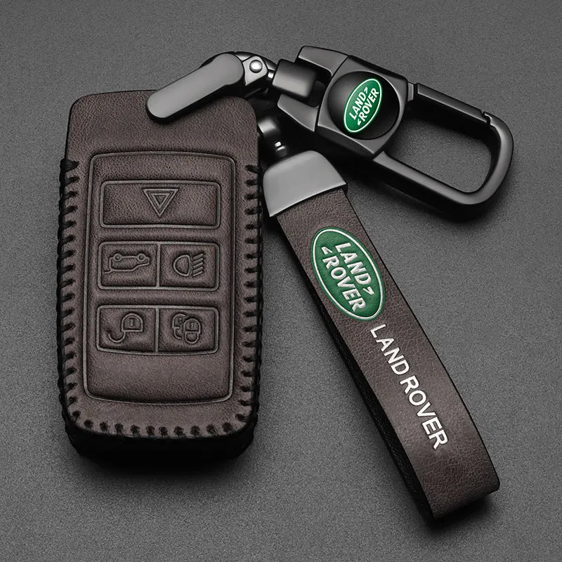 Leather Car Key Sleeve For Land Rover Evoque Discovery Velar Guard Car