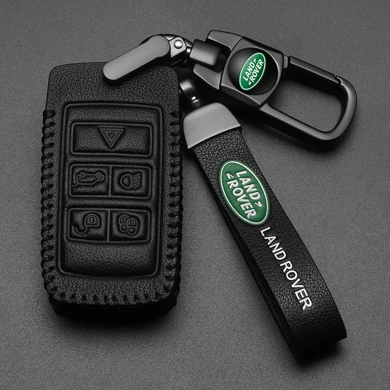 Leather Car Key Sleeve For Land Rover Evoque Discovery Velar Guard Car