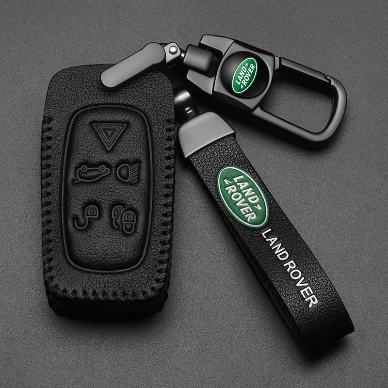 Leather Car Key Sleeve For Land Rover Evoque Discovery Velar Guard Car