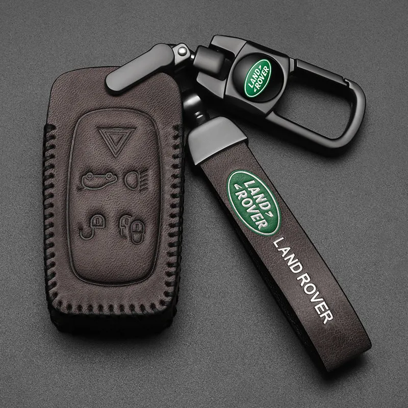 Leather Car Key Sleeve For Land Rover Evoque Discovery Velar Guard Car