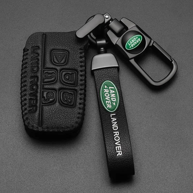 Leather Car Key Sleeve For Land Rover Evoque Discovery Velar Guard Car