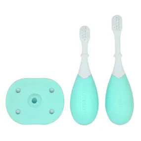 Marcus & Marcus 3 Stage Palm Grasp Toothbrush Brush Set (Blue)