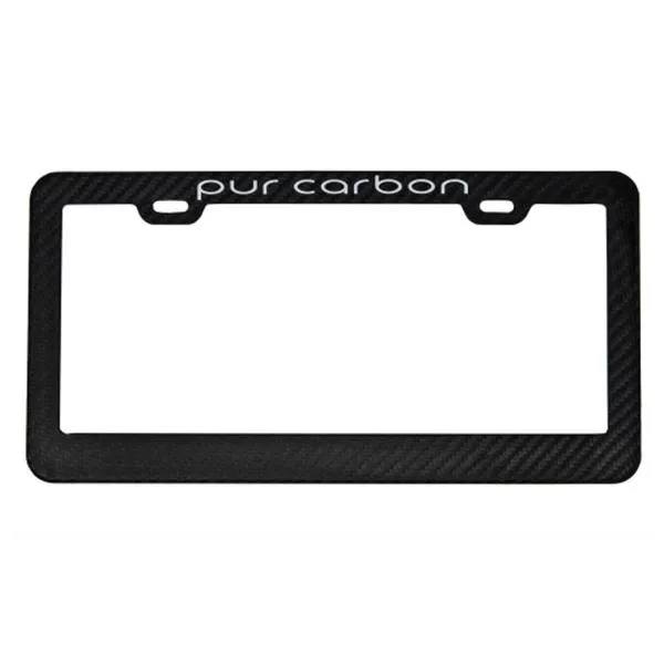 Matte Carbon Fiber License Plate Frame |Purcarbon Logo