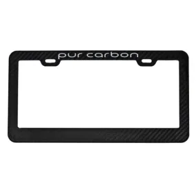 Matte Carbon Fiber License Plate Frame |Purcarbon Logo