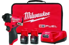 Milwaukee 3453-22 M12 FUEL™ Lithium-Ion 1/4" Hex Cordless Impact Driver Kit