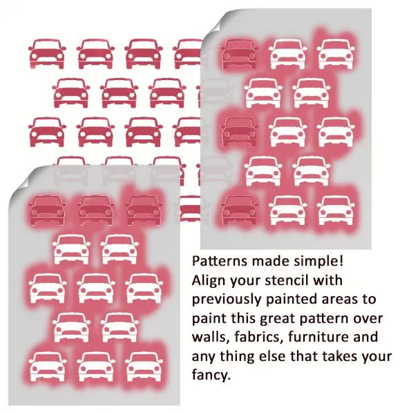 Mini Car Pattern Stencil