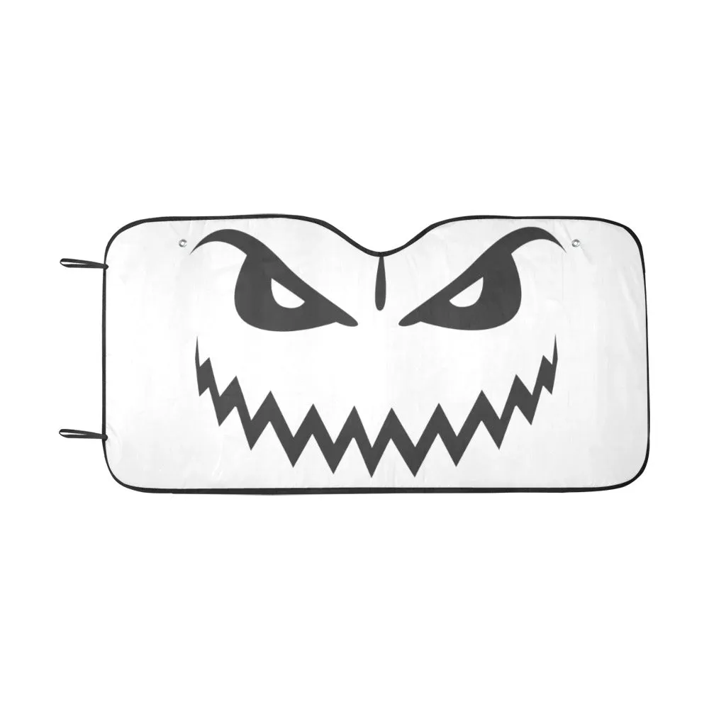 Monster Face Windshield Sun Shade, Evil Angry Horror Goth Halloween Car Accessories Auto Protector Window Visor Screen Decor 55" x 29.53"