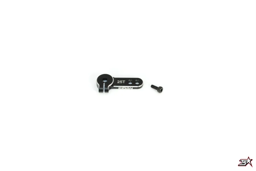 MR33 Futaba Clamp Servo Horn 2-Hole (19 / 15mm Black 25T)  MR33-CSH-25T