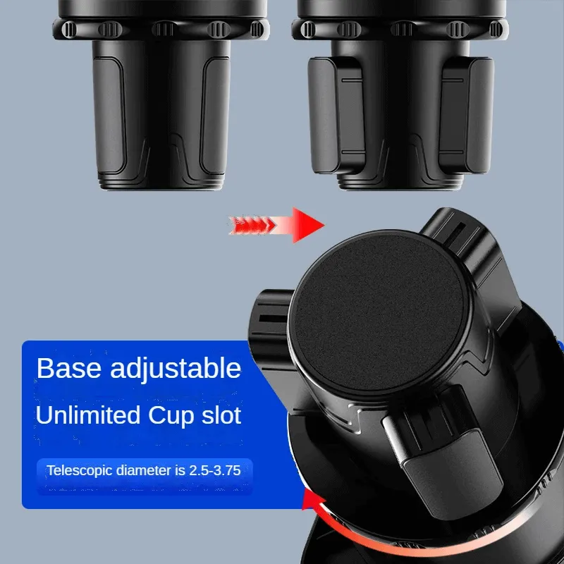 Multifunctional Car Cup Holder with Attachable Tray 360° Swivel