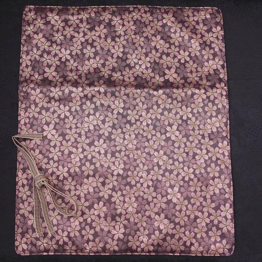 Musashi Japanese Style Kitchen Knife Roll Purple Sakura 4 Pockets Handmade