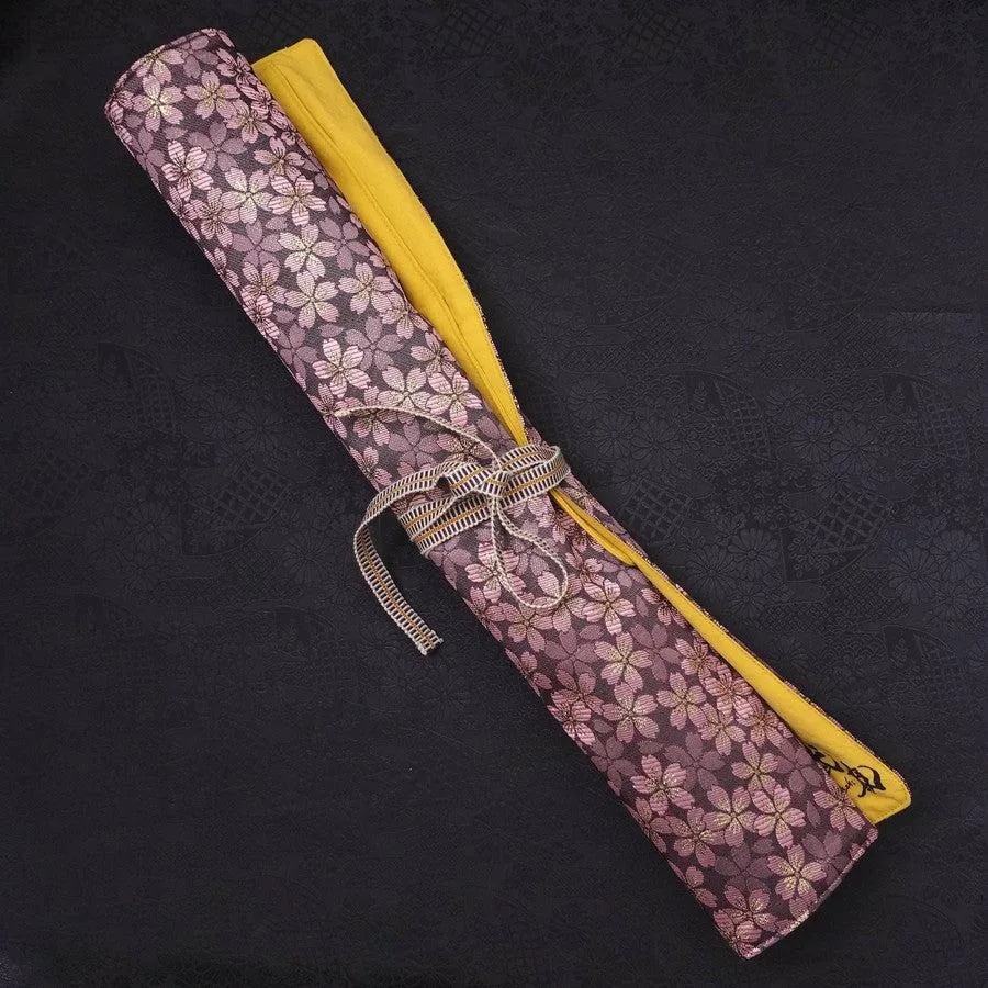 Musashi Japanese Style Kitchen Knife Roll Purple Sakura 4 Pockets Handmade