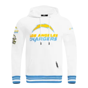 NFL LOS ANGELES CHARGERS MASHUP MEN'S RIB PO HOODIE (WHITE/UNIVERSITY BLUE)