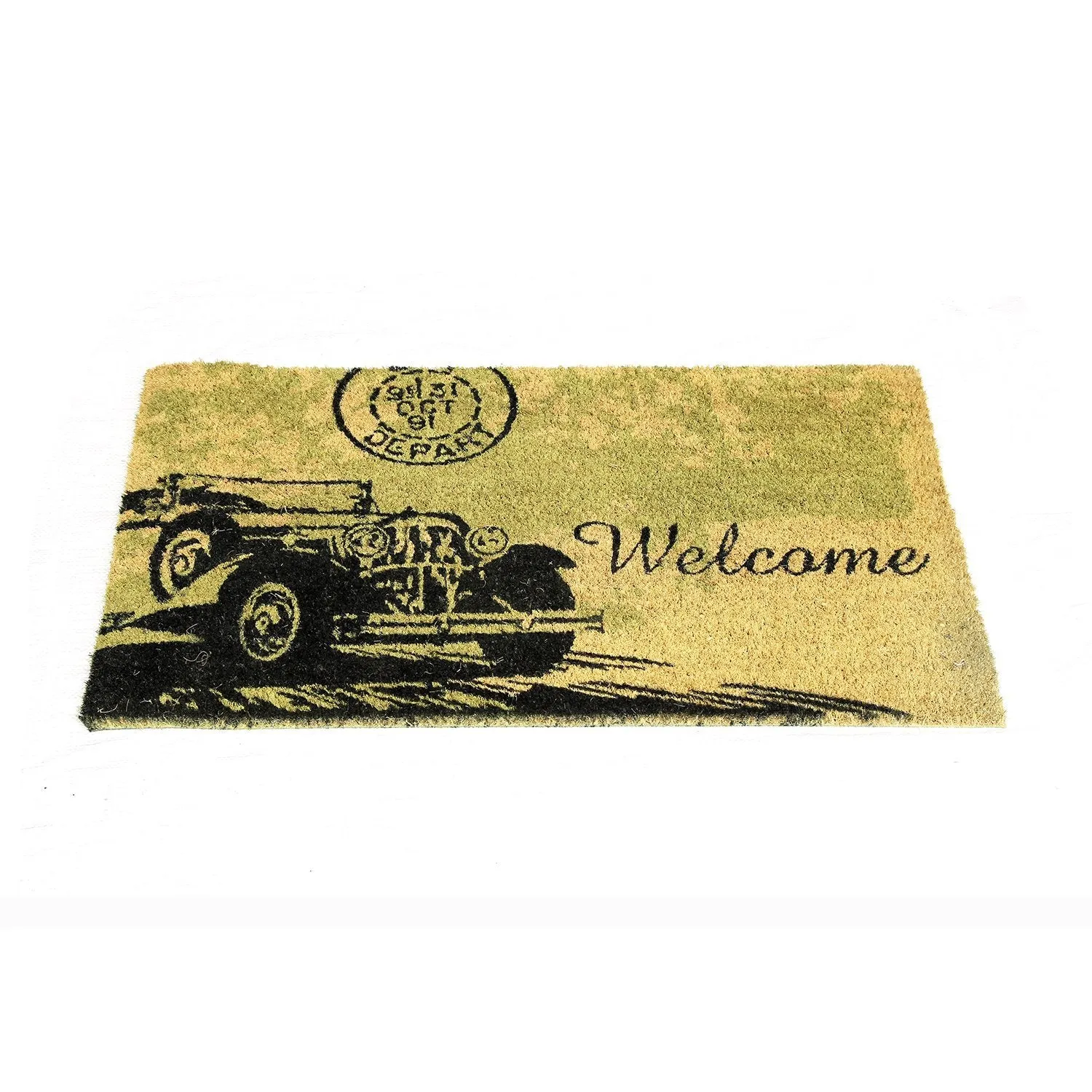 OnlyMat Vintage Car Printed Natural Coir Doormat