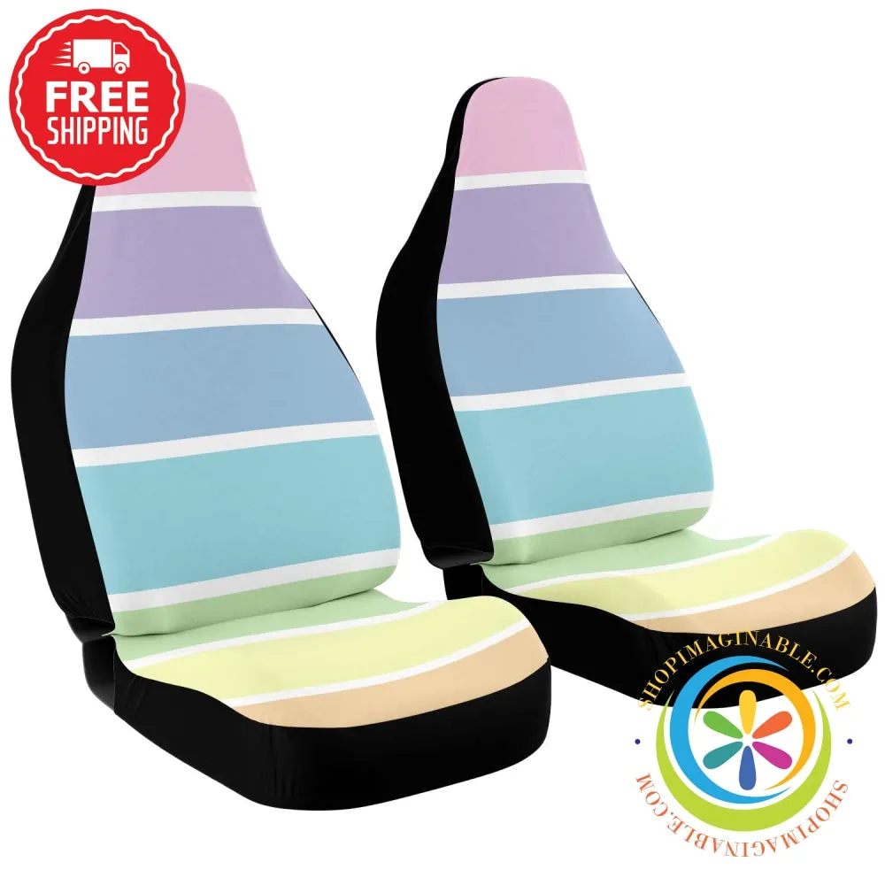 Pastel Striped Sunset Car Seat Covers