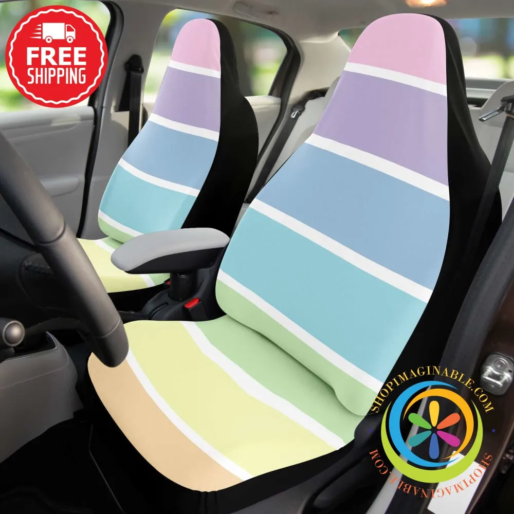 Pastel Striped Sunset Car Seat Covers