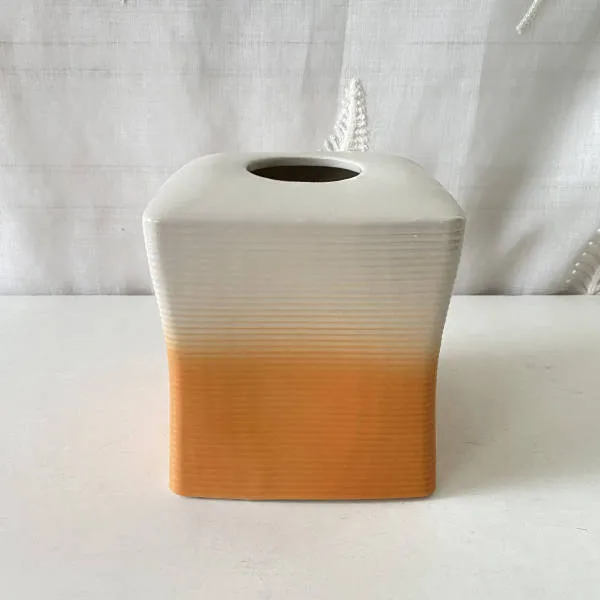 Peach/Orange And White Gradient Bathroom Accessory Set