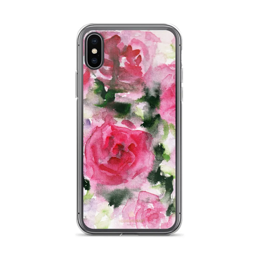 Pink Rose Floral iPhone Case, iPhone X | XS | XR | XS Max | 8 | 8  | 7| 7  Best Phone Case-Printed in USA/EU/MX