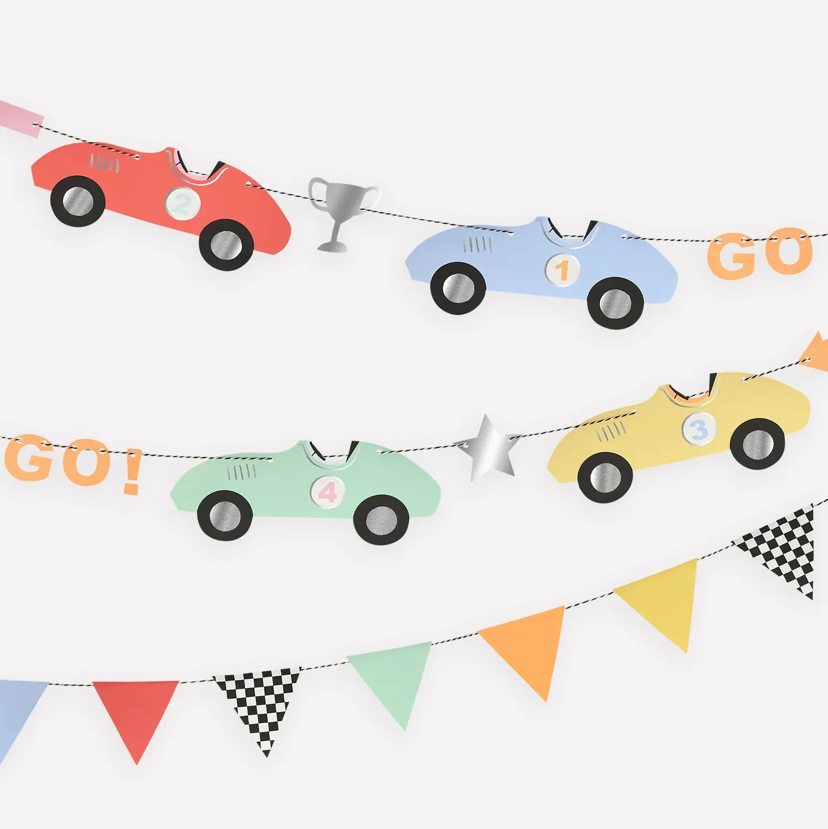 Race Car Garland, 6 Foot Long Race Car-Themed Garland by Meri Meri