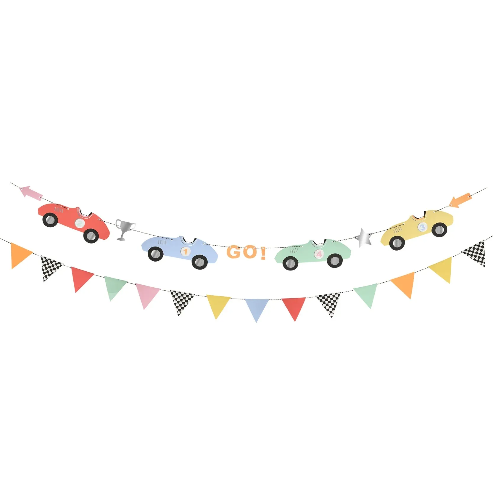 Race Car Garland, 6 Foot Long Race Car-Themed Garland by Meri Meri