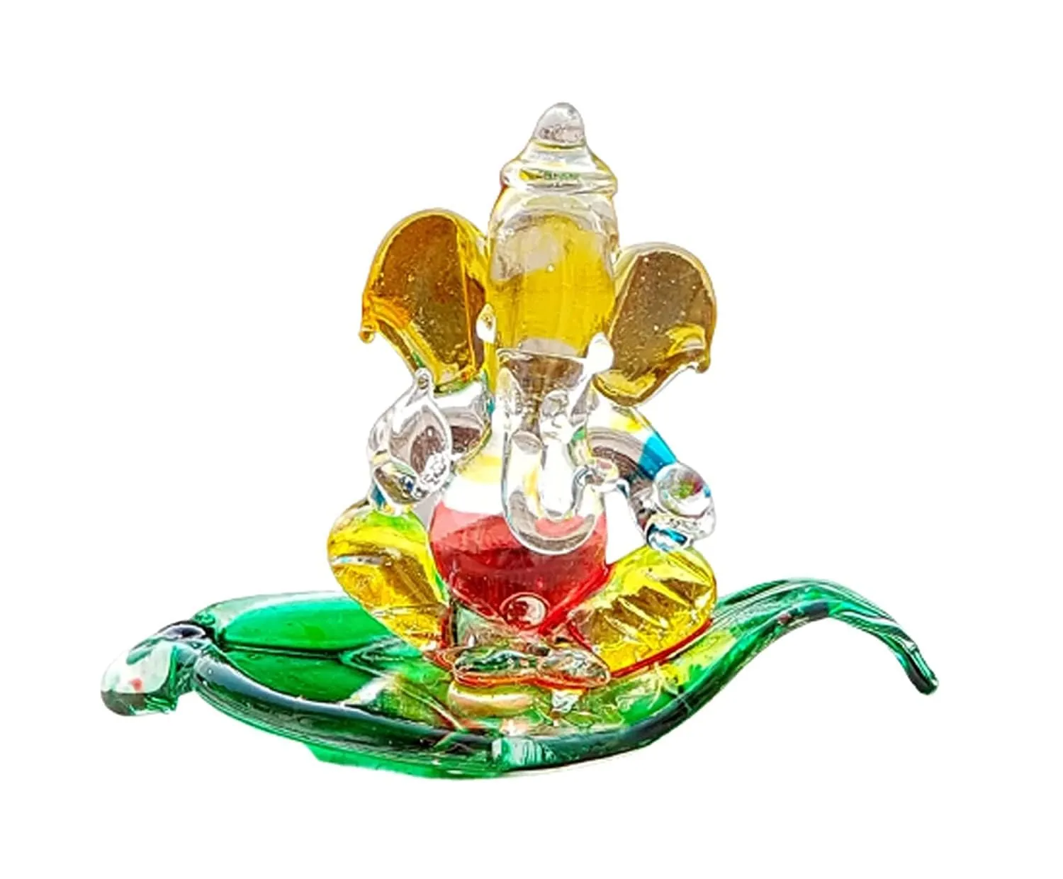 RADHEYKE Crystal Glass Ganesha Idol for Home, Office and Car Dashboard Accessories Ganesh God Idol Ganesh Ji Murti God Statue God Vinayagar Statue Desk Decoration Desk Decoration Items