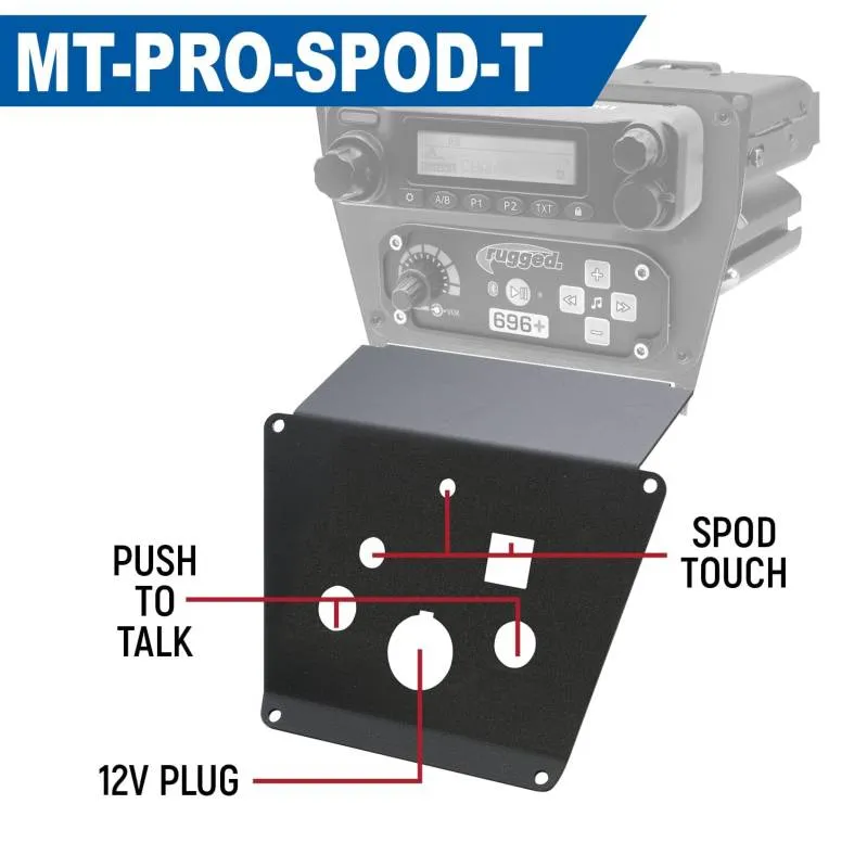 Rugged Radios Lower Accessory Panel - SPOD Touchscreen - Polaris RZR PRO XP/RZR Turbo R/RZR PRO R Dash Mount Radio/Intercom