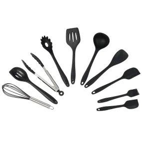 Silicone Kitchen Utensils Set With Stainless Steel Handle - Food Grade Cooking