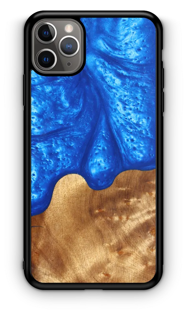 Slim Resin & Wood Phone Case | Diver's Blue