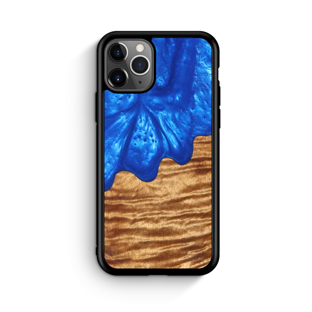 Slim Resin & Wood Phone Case | Diver's Blue