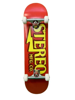 Stereo Font Name Red 8.0" Complete Skateboard