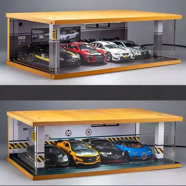 Toy Car Storage - Die Cast Car Garage Diorama - Car Parking Lot - DIY 1:32 Model Car Parking Space  Simulation Toy Car Showroom With LED