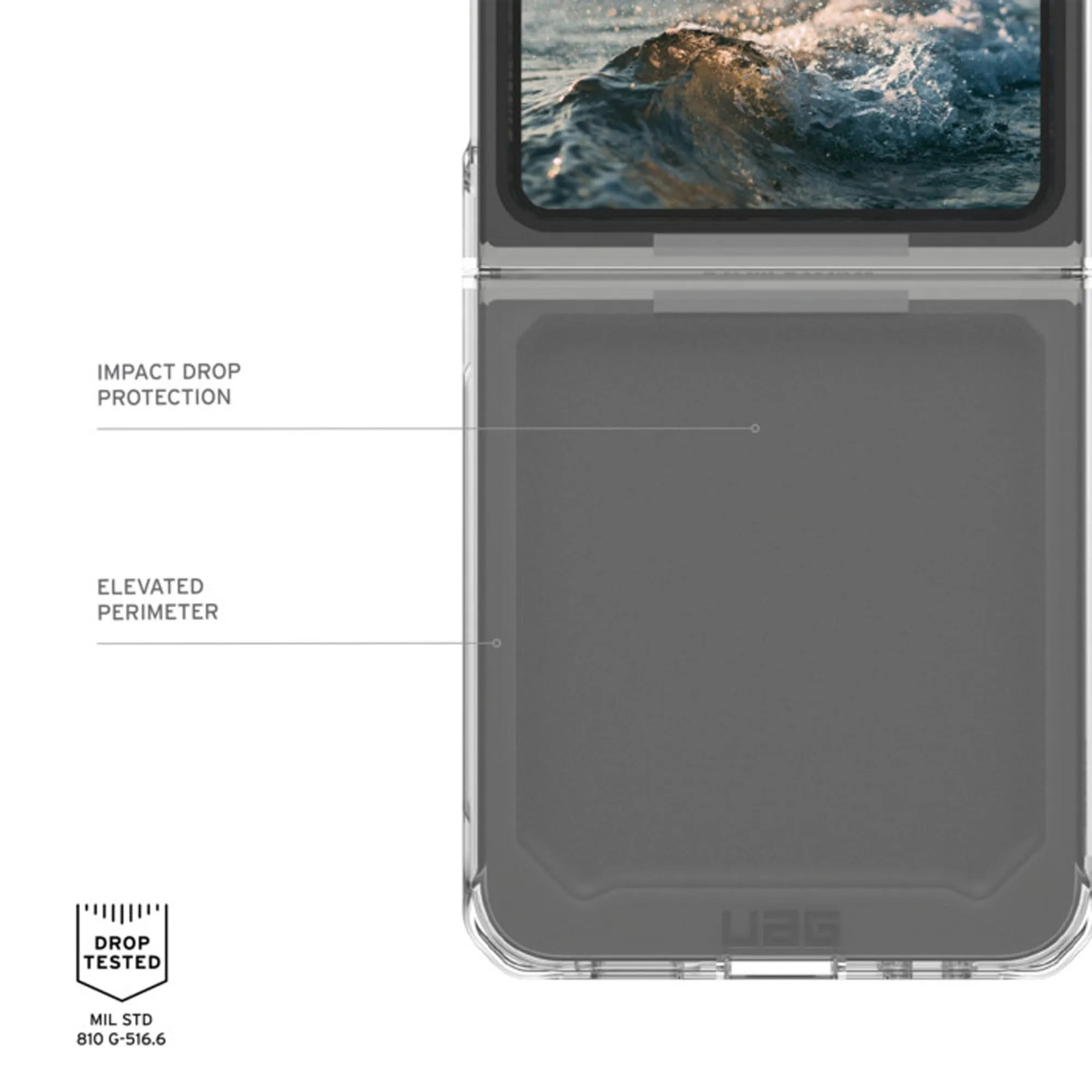 UAG Plyo Case for Samsung Galaxy Z Flip 6 - Anti-Yellowing Technology and Heavy-duty Protection - Ice