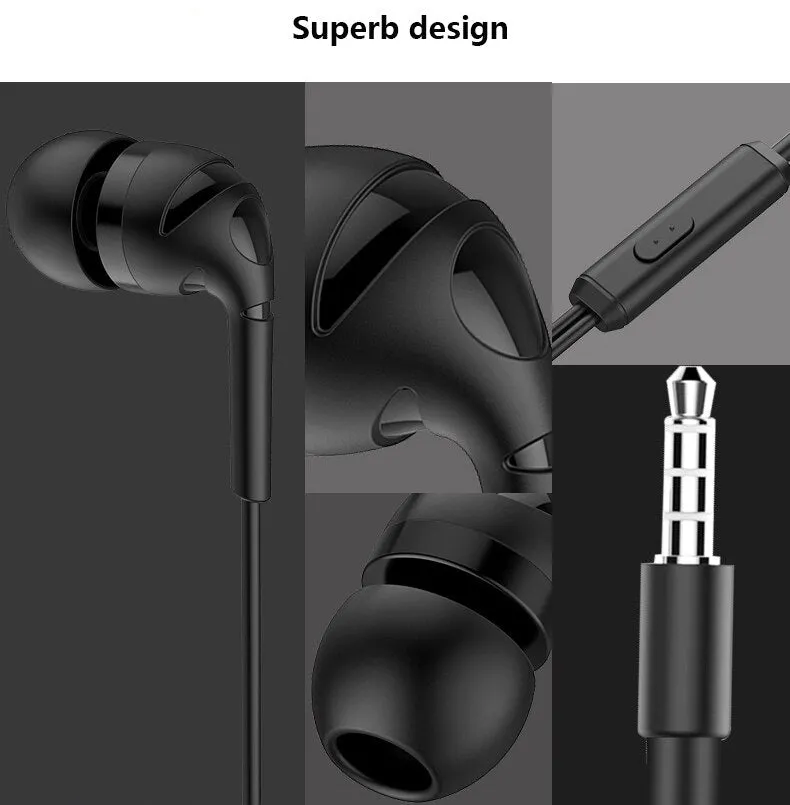 Universal 3.5mm in-ear stereo earbuds earphone Super Bass Music Wired Headset with microphone handsfree For iPhone Samsung mp3