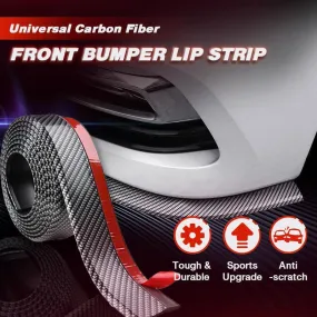 Universal Carbon Fiber Front Bumper Lip Strip