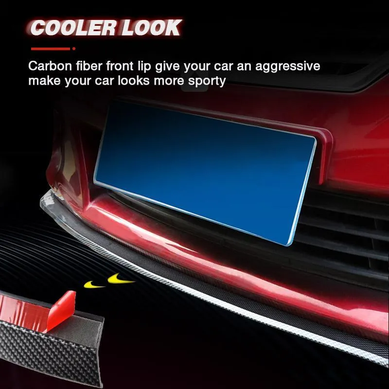 Universal Carbon Fiber Front Bumper Lip Strip