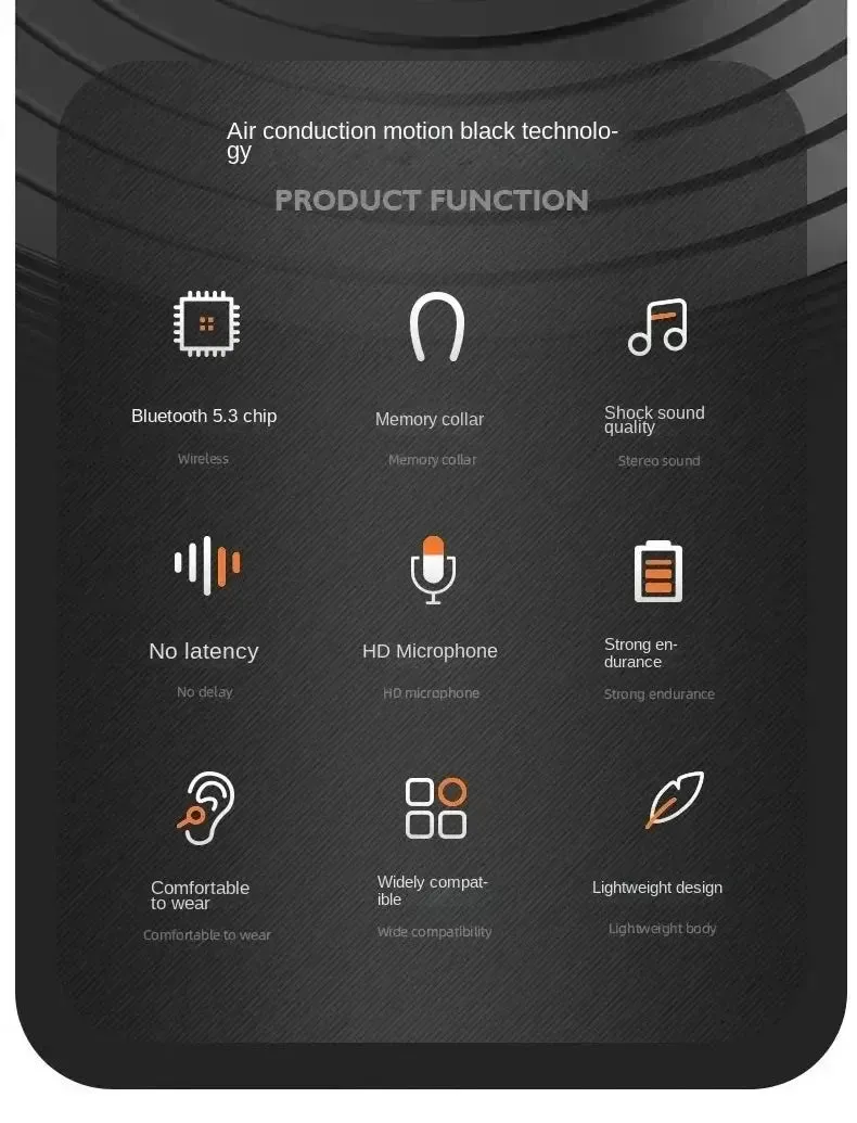 Xiaomi Bone Conduction Headphones Wireless Bluetooth 5.3 Waterproof Headset Stereo Over-Ear Sports Earphones Earbuds With Mic