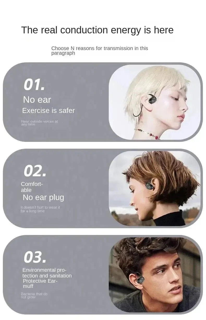 Xiaomi Bone Conduction Headphones Wireless Bluetooth 5.3 Waterproof Headset Stereo Over-Ear Sports Earphones Earbuds With Mic